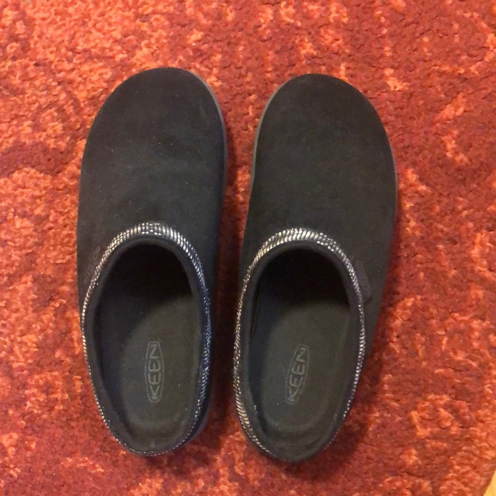 Black Embroidered Moccasin Slides